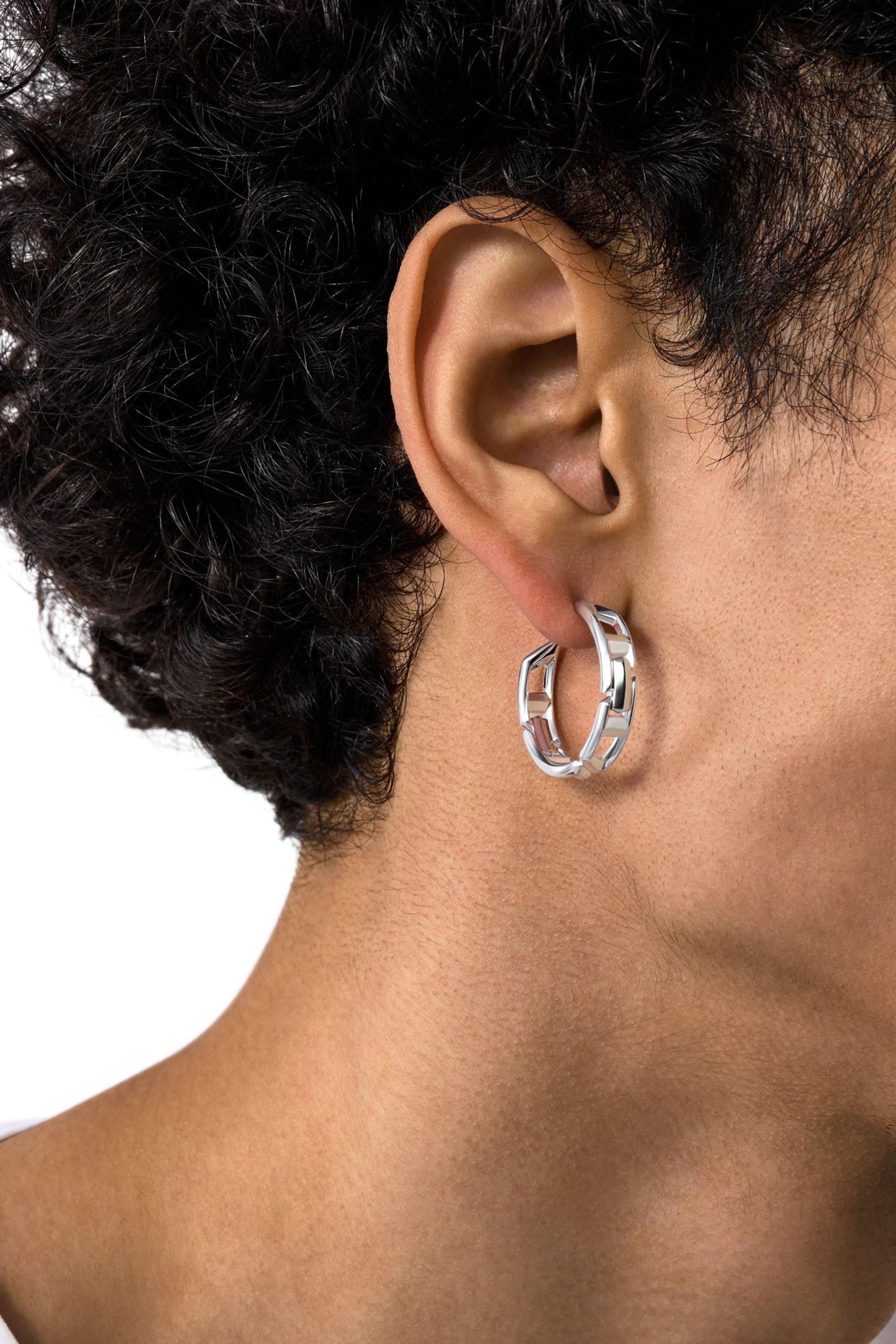 diesel ピアス クロコダイルピアス シルバー フープピアス diesel
