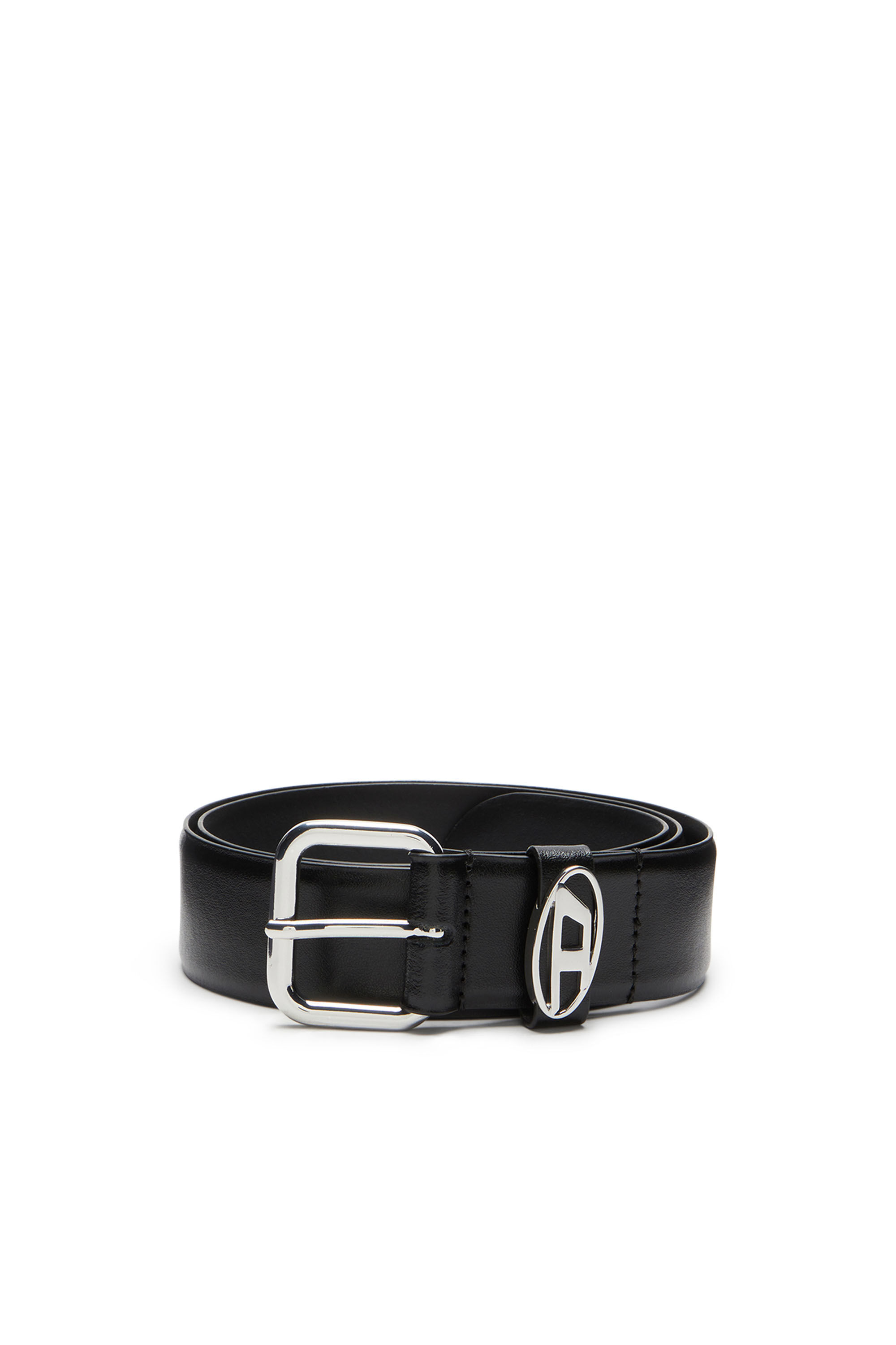 B-1DR OVAL D LOOP 3.9cm logo-plaque embellished leather belt