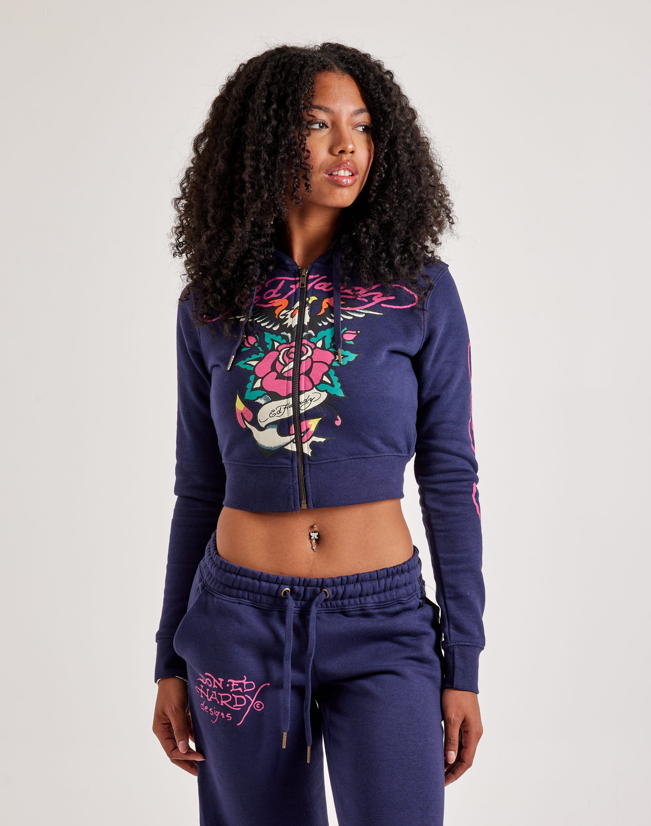 Ed Hardy Eagle Rose Full-Zip Fleece Hoodie – DTLR