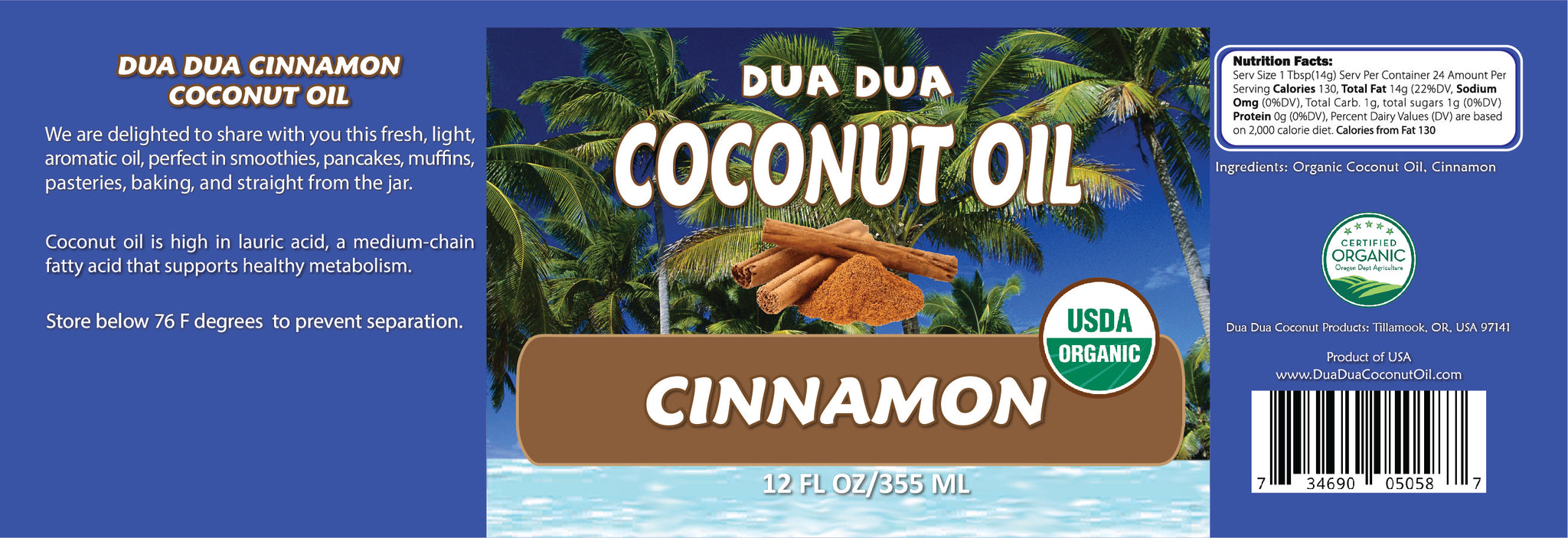 Cinnamon Coconut Oil - Dua Dua Coconut Products