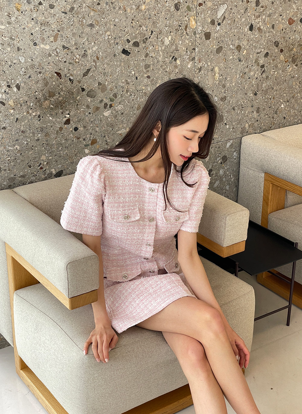 ツイード半袖ミニワンピース | レディースファッション通販 - DHOLIC