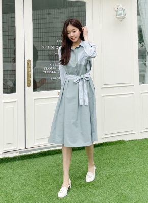 バーバリー 4y104cm アイコンストライプ長袖ワンピース バーバリー