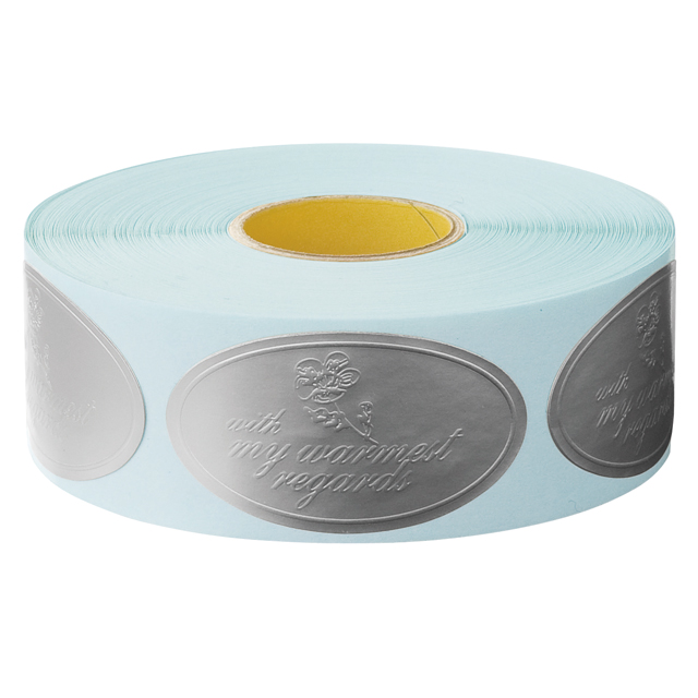 エレガントシルバーロールシール-5(W45×H25 シルバー): ギフトシール