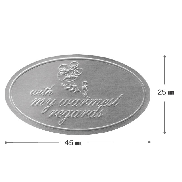 エレガントシルバーロールシール-5(W45×H25 シルバー): ギフトシール