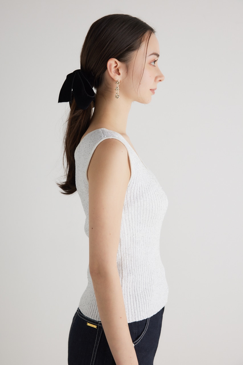 rienda | スパンコールVN Knit TOP (タンクトップ ) |SHEL'TTER WEBSTORE