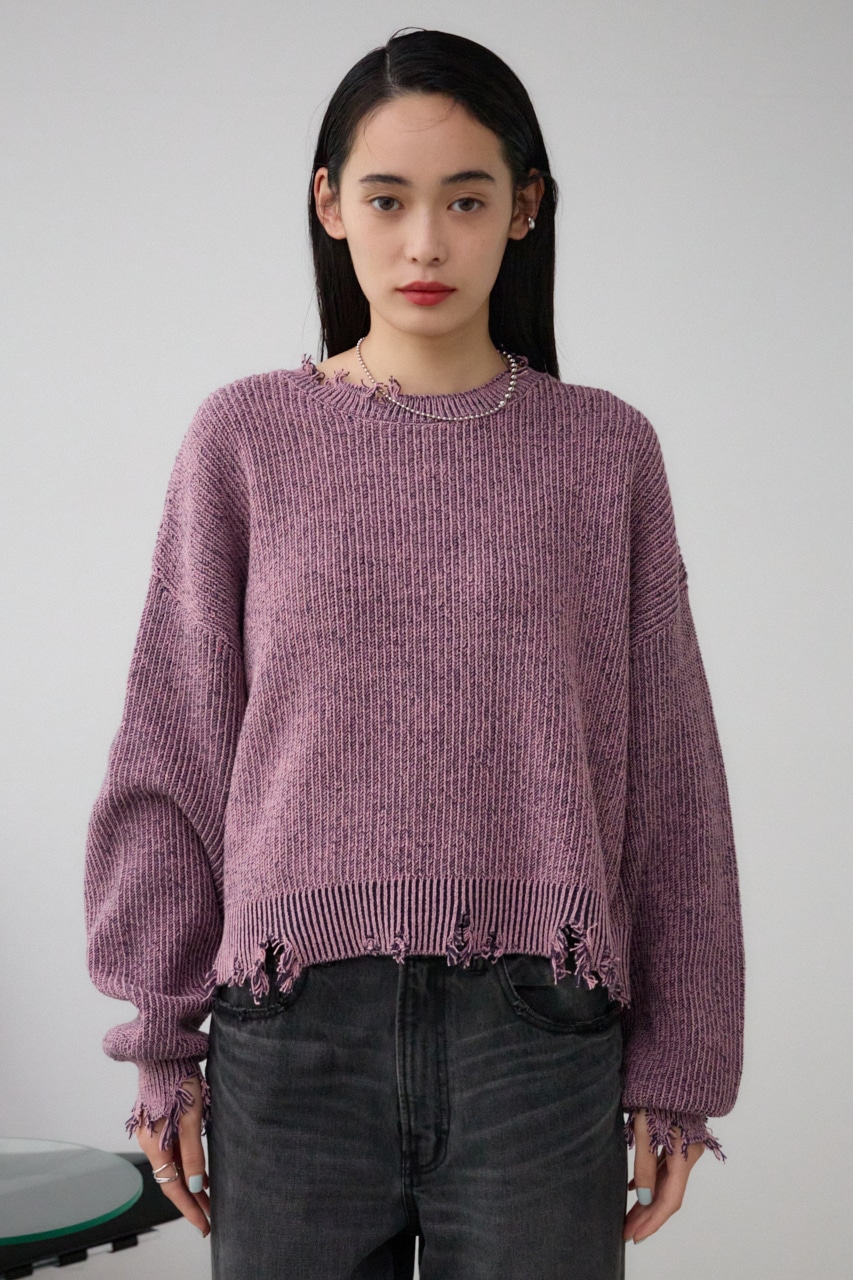 AZUL BY MOUSSY | ダメージニットトップス (ニット ) |SHEL'TTER WEBSTORE