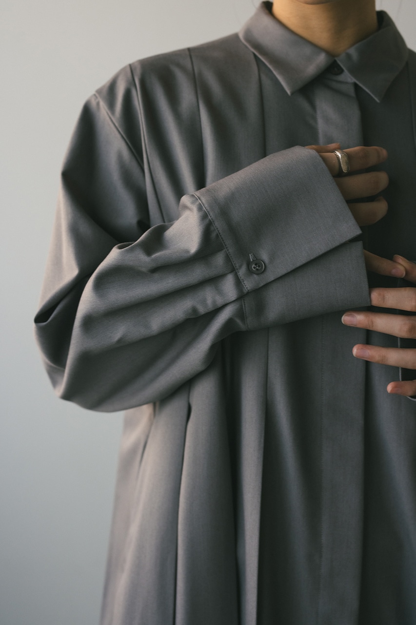 STYLEMIXER | ワイドプリーツシャツワンピース (ワンピース(ロング