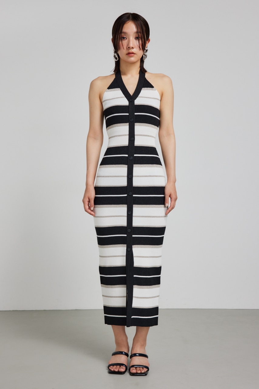 rienda | ホルターネックタイトニットワンピース (ワンピース(ミニ