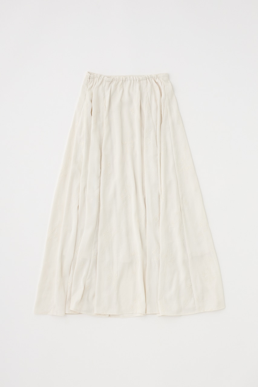 M_ | 花柄刺繍フレアスカート リサイクルポリエステル使用 (スカート