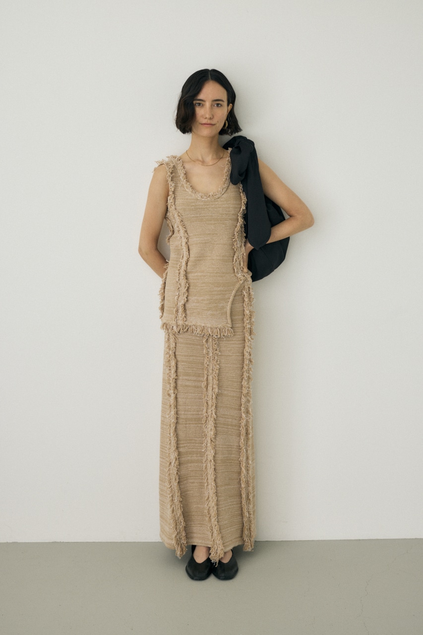 M_ | ツイードニットスカート オーガニックコットン使用 (スカート