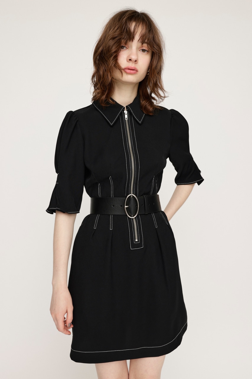 SLY | FRONT ZIP TUCK ショートワンピース (ワンピース(ミニ