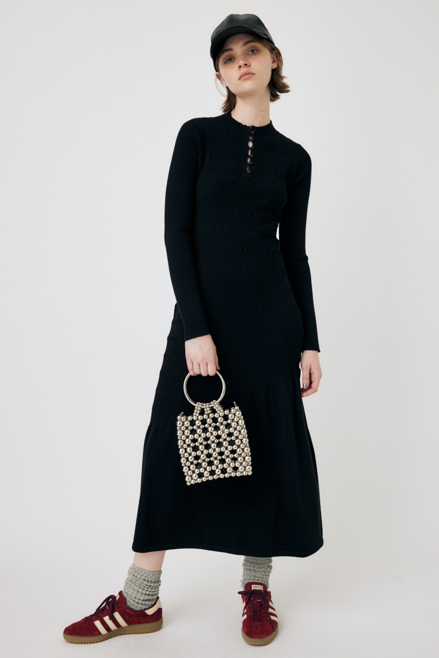 MOUSSY | FLARE HEM KNIT ドレス (ワンピース(ミニ・ミディアム