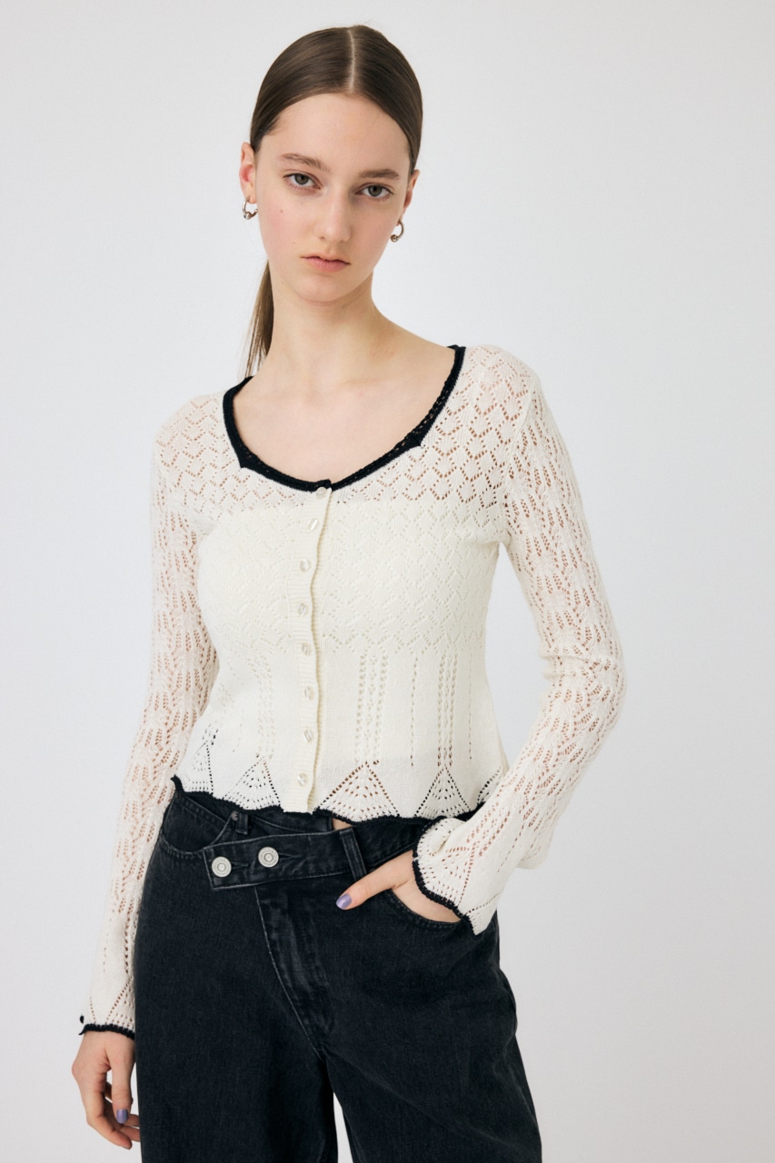 MOUSSY | EYELET LACE ニットトップス (ニット ) |SHEL'TTER WEBSTORE