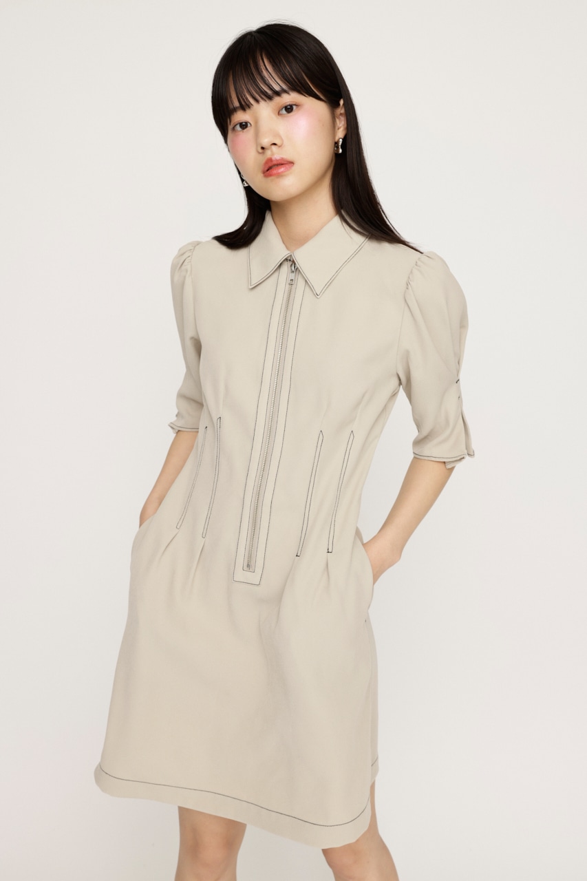 SLY | FRONT ZIP TUCK ショートワンピース (ワンピース(ミニ