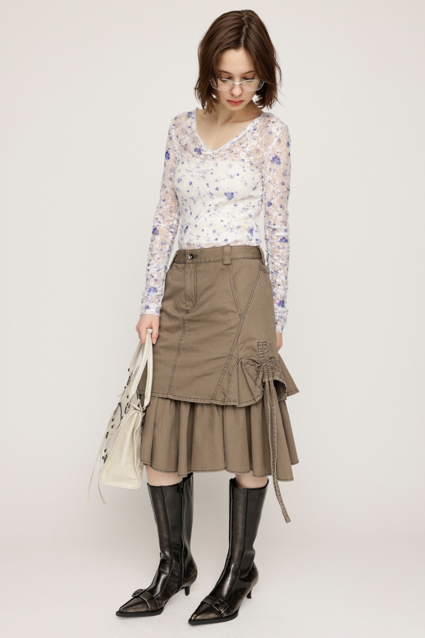 SLY | L／W WASHED MIDDLE MERMAID スカート (スカート(ミディアム