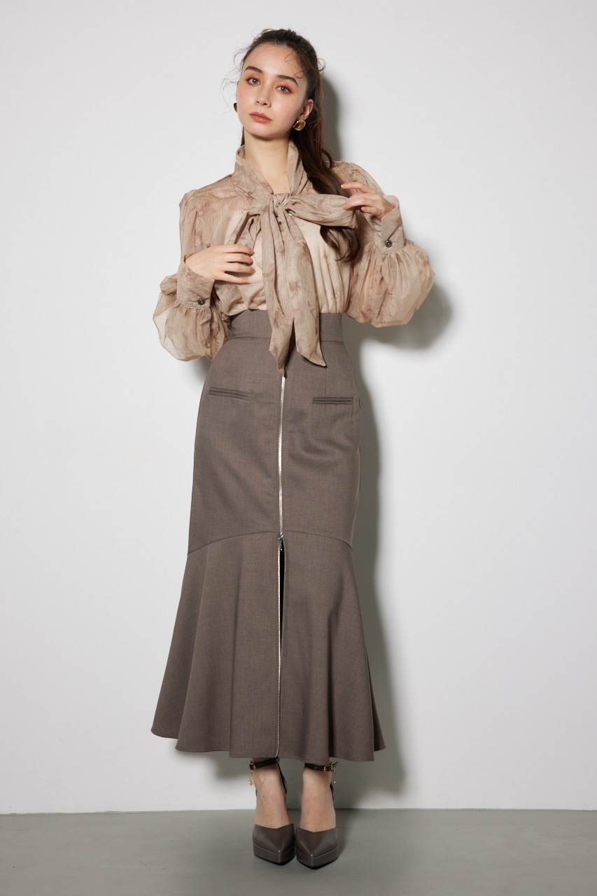 rienda | ジャストウエストセンターZIPマーメイドスカート (スカート