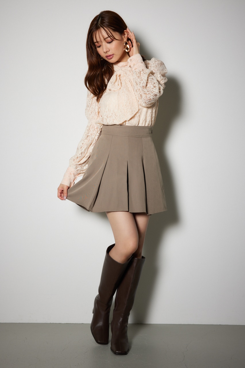 rienda | ハイウエストタックフレアショートパンツ (ショートパンツ