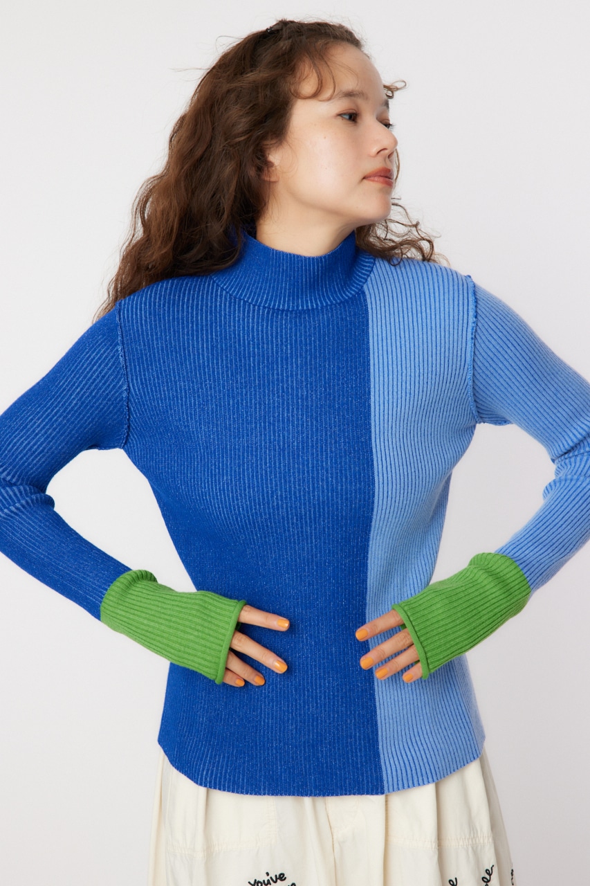 RODEO CROWNS WIDE BOWL | BLOCK COLOR KNIT TOPS (ニット ) |SHEL