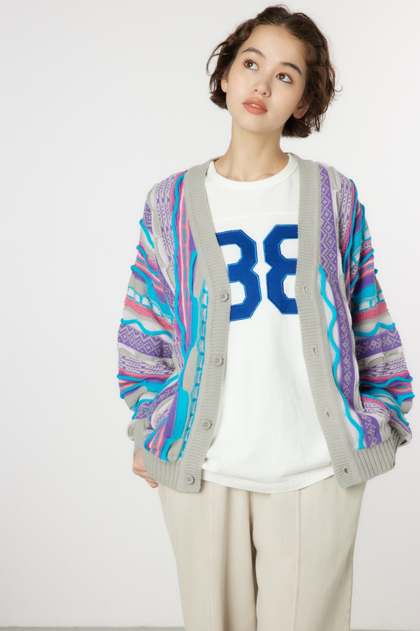 RODEO CROWNS WIDE BOWL | 3Dマルチカラーニットカーディガン