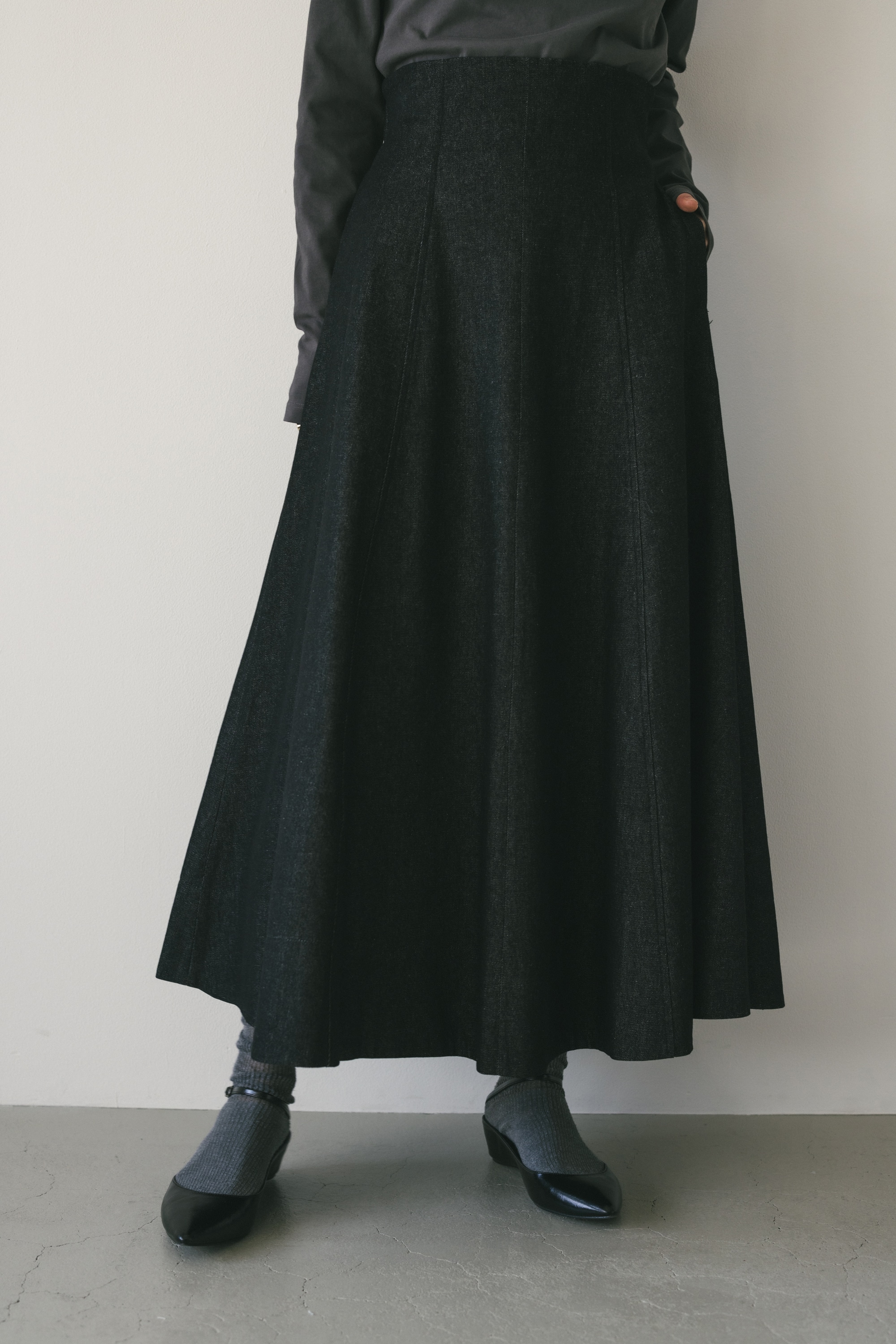 STYLEMIXER | パネルラインデニムフレアスカート (スカート(ロング