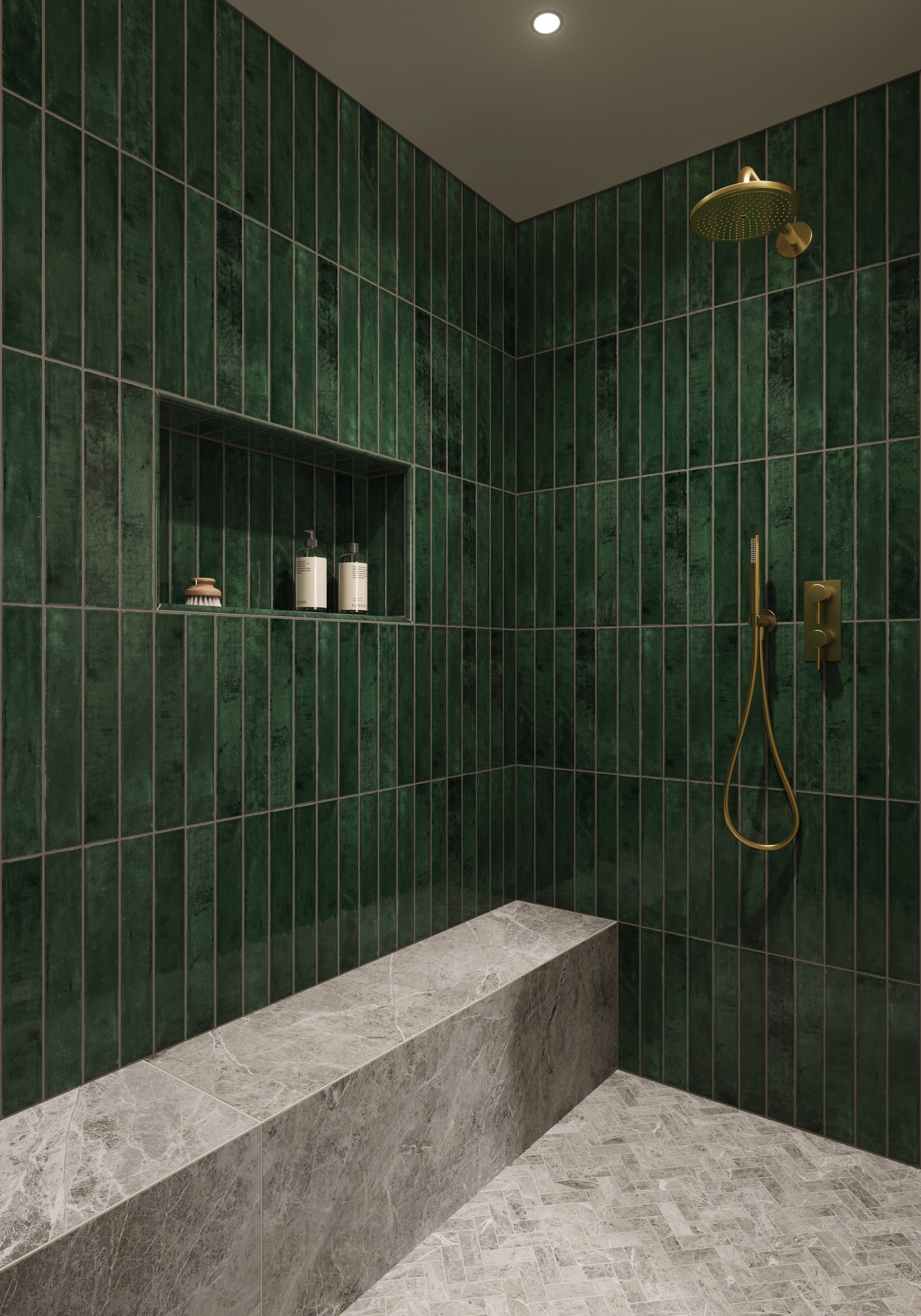 Jaden 2.5x16 Glossy Ceramic Tile in Hunter