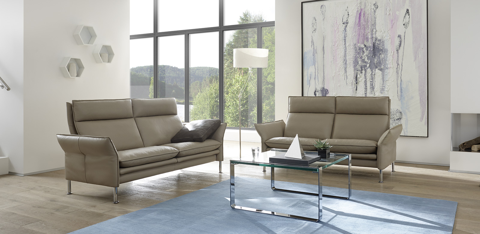 ERPO Ledersofa Porto - Edle Couchgarnitur aus Leder