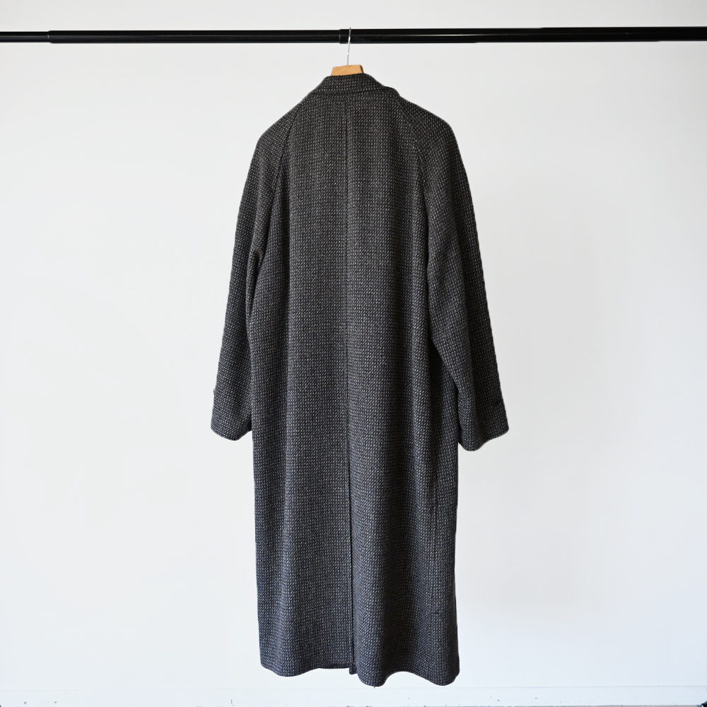 Alpaca Wool Silk Tweed Soutien Collar Coat | EUREKA FACTORY HEIGHTS