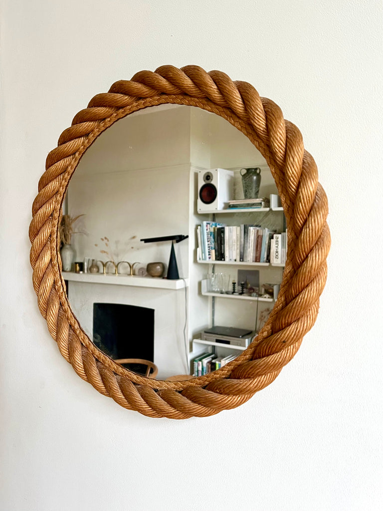 Rope frame mirror, Audoux & Minet. France c.1950 - eyespy