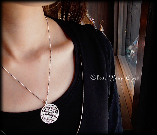 天然石パワーストーン フラワーオブライフ シルバーペンダント Made in