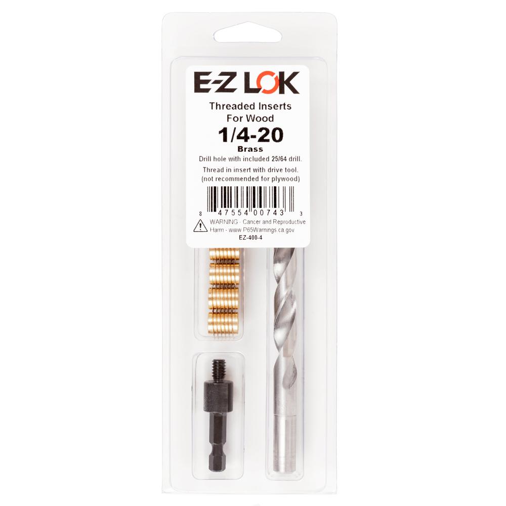 1/4-20 Brass Threaded Insert Kit | Buy E-Z Knife Thread Insert Kit