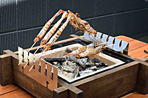 お家キャンプ、庭キャンプに運べる置き囲炉裏 CHIRORI