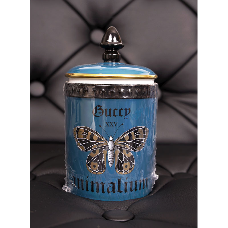 NEW $330 GUCCI Teal BUTTERFLY ANIMALIUM Richard Ginori 1735 Fumus