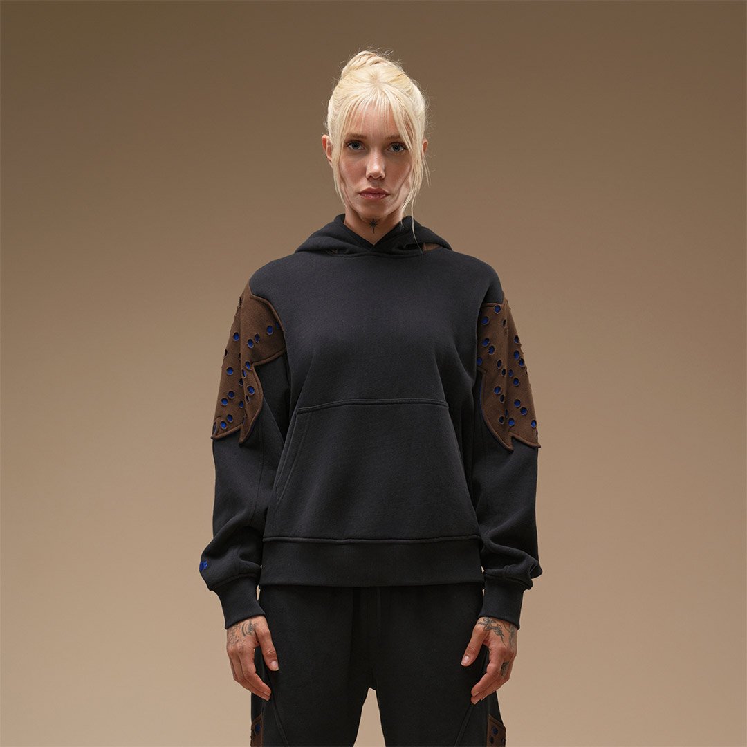 Perforated Hoodie & Joggers Black - Kiko