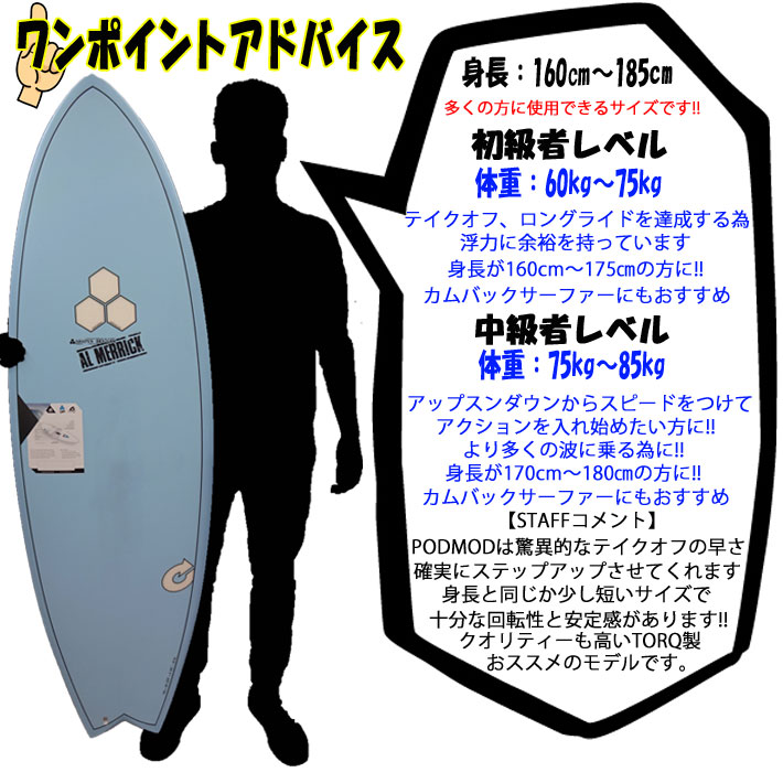 2025 トルク サーフボード torq surfboard X-LITE PODMOD 5'10 [Blue