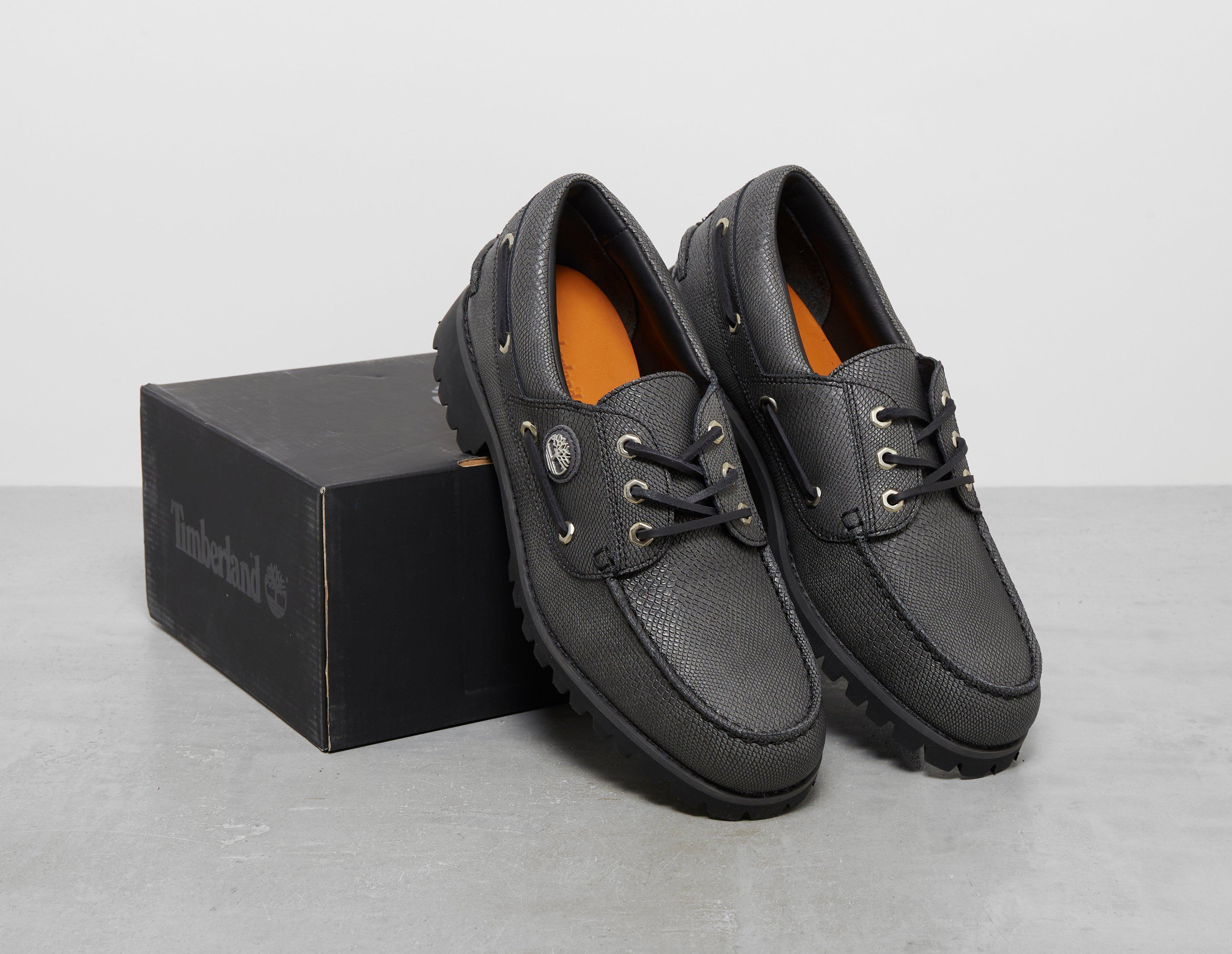 Black Timberland 3 Eye Authentic Boat Shoe
