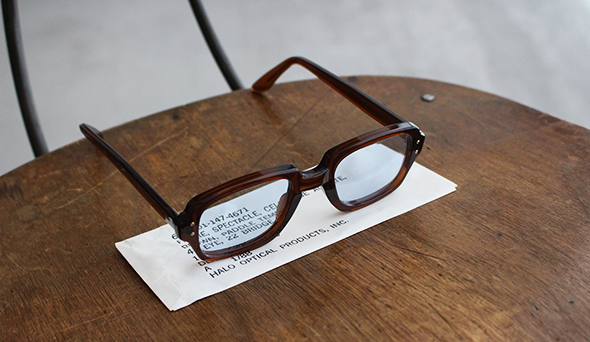 DEADSTOCK】80's Halo “USS” Military Official G.I. Glasses “Brown