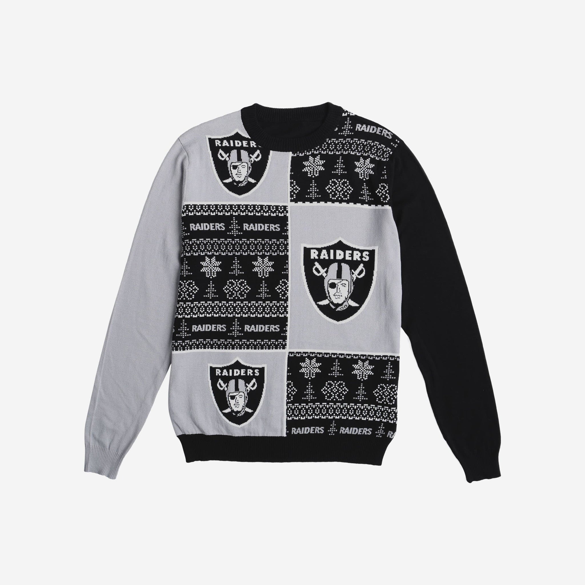 Las Vegas Raiders Busy Block Snowfall Sweater FOCO