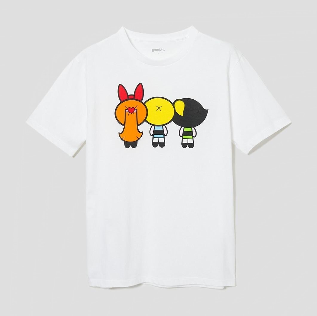 グラニフ×「パワーパフ ガールズ」のTシャツ、3人娘が眠る刺繍や悪い