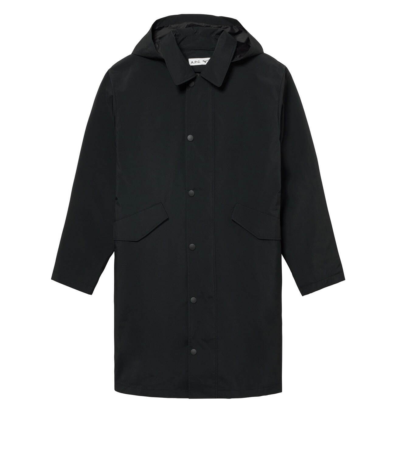 A.P.C.とミズノのコラボユニセックスコート、取り外し可能な