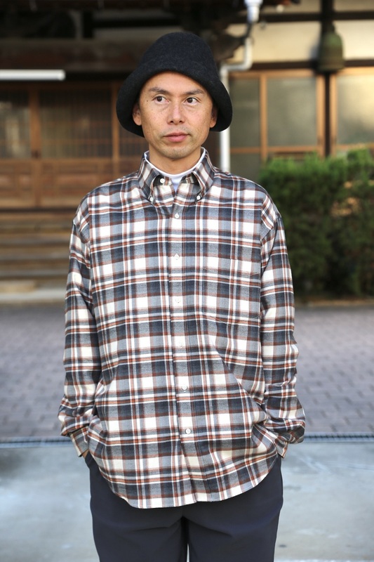 Graphpaper THOMAS MASON for GP Check B.D Box Shirtスタイル