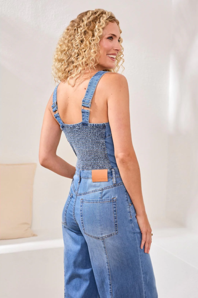 Wide Leg Denim Jumpsuit | Tribal Style: 6078O/3111 – Fashionista
