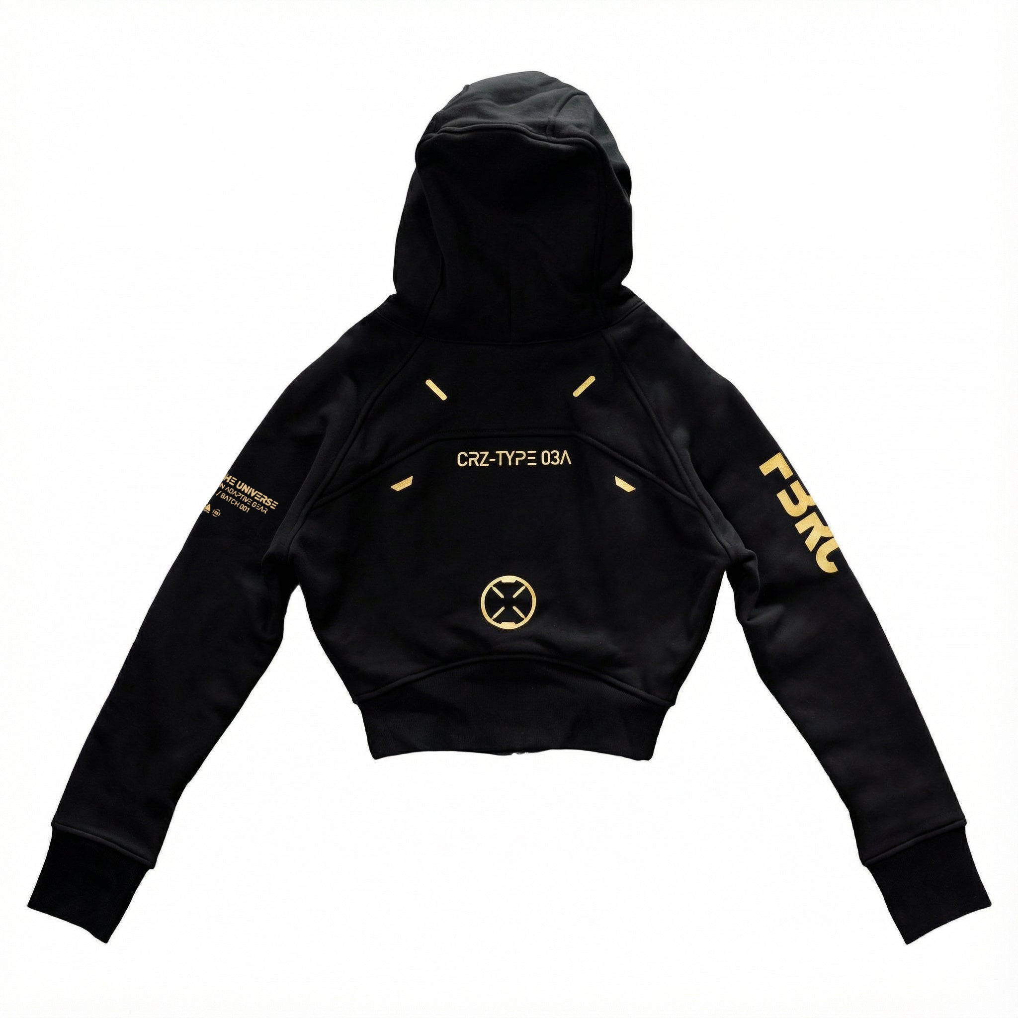 Fabric of the Universe CRZ-Type 03A Black Crop Zip Hoodie