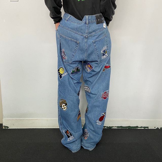 UNK NBA バギーワッペンデニム ヒップホップパンツ 42 UNK NBA