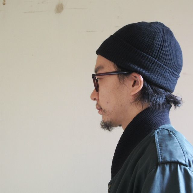 1940's US.NAVY ワッチキャップ 年代 ミリタリー ブラック ニット 帽子