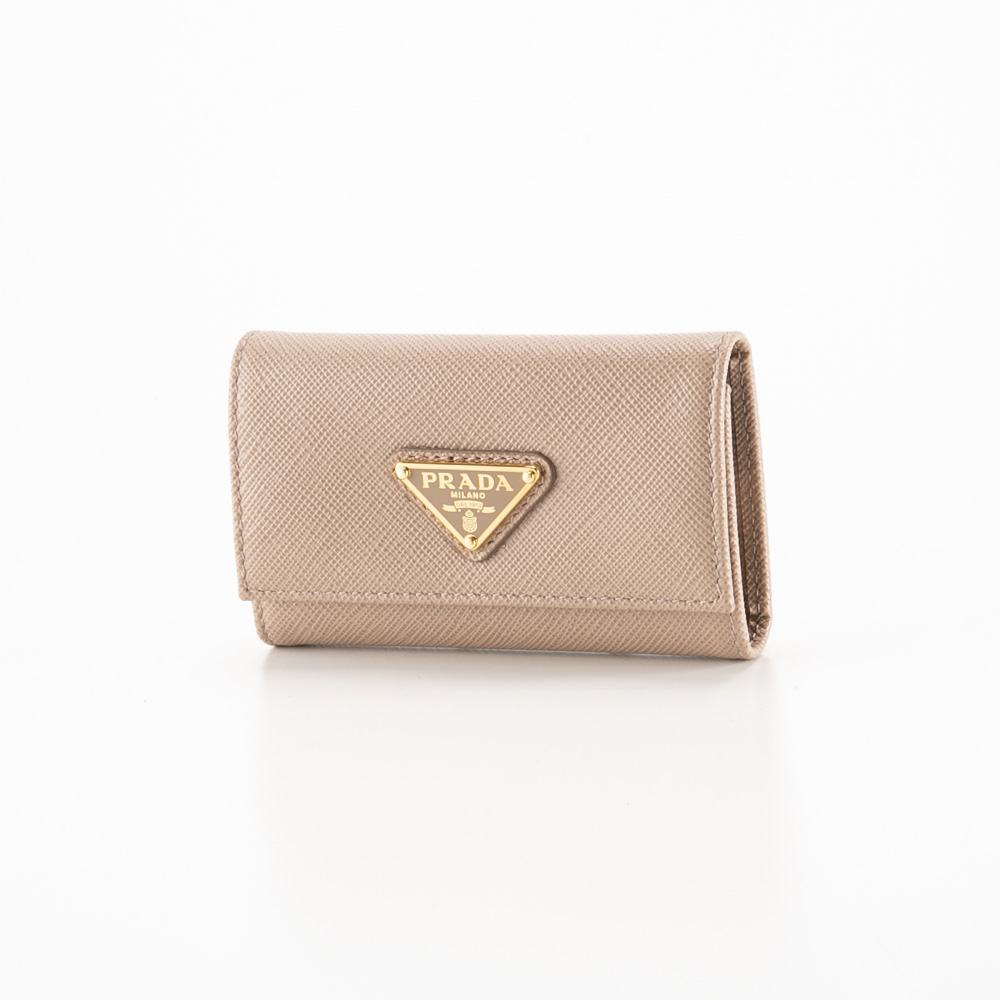 プラダ PRADA SAFFIANO TRIANGOLO 4連キーケース キーリング付き