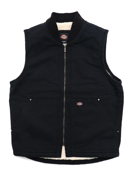 SALE】【送料無料】DICKIES CANVAS LINED DUCK VEST-STONEWASHED BLACK