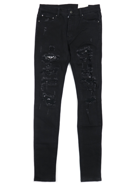 送料無料】mnml X165 PAISLEY STRETCH DENIM BLACK/BLACK - FIVESTAR
