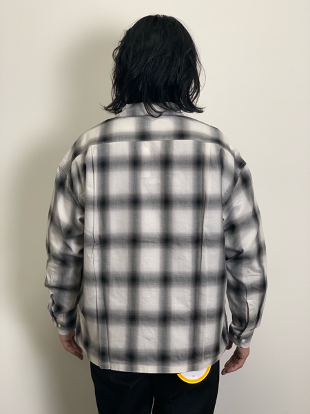 COOTIE / Ombre Check Open Collar Shirt