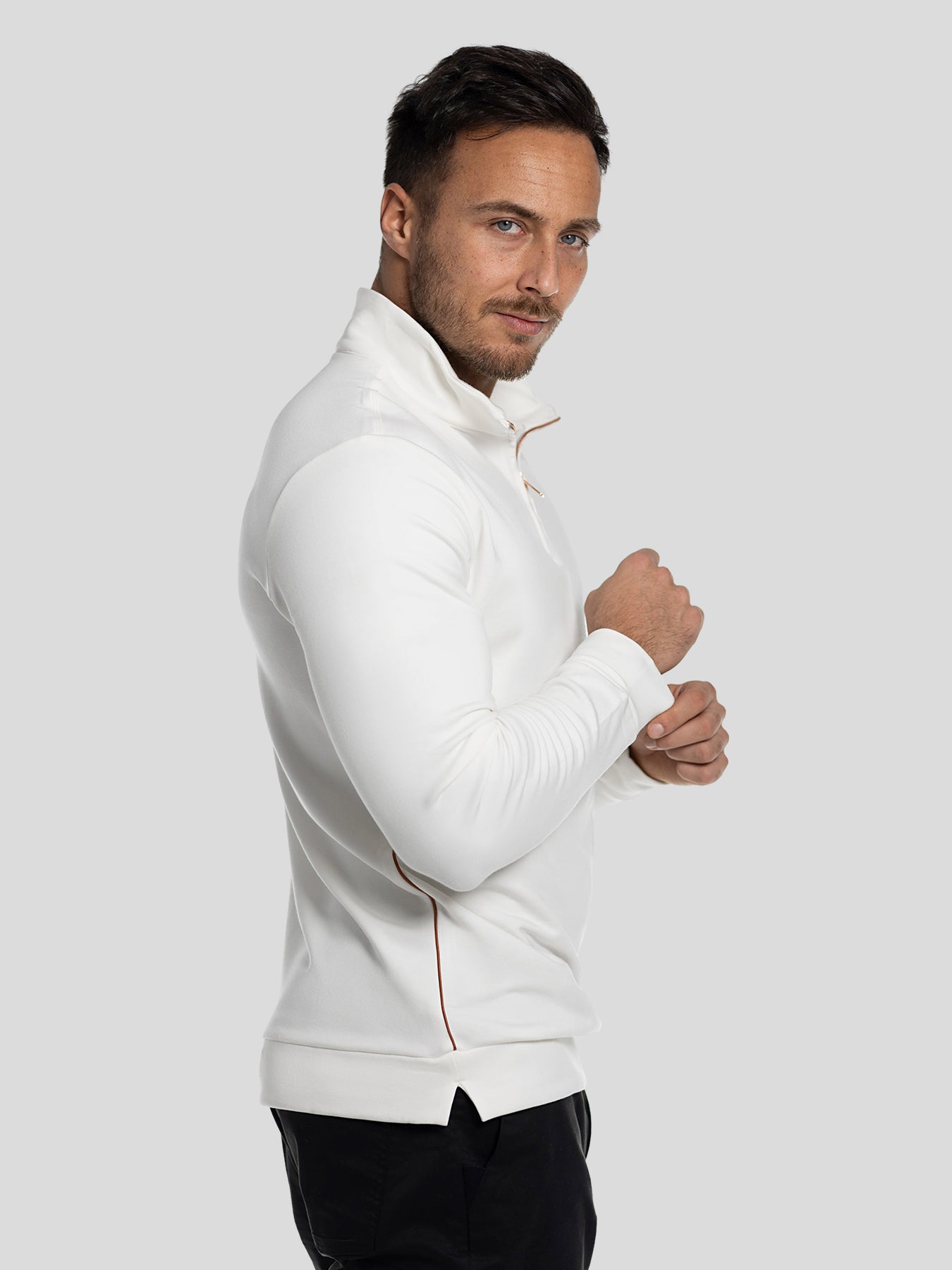 Fioboc Men's Comfy Quarter Zip Mock Neck Sweatshirt Mens Turtleneck