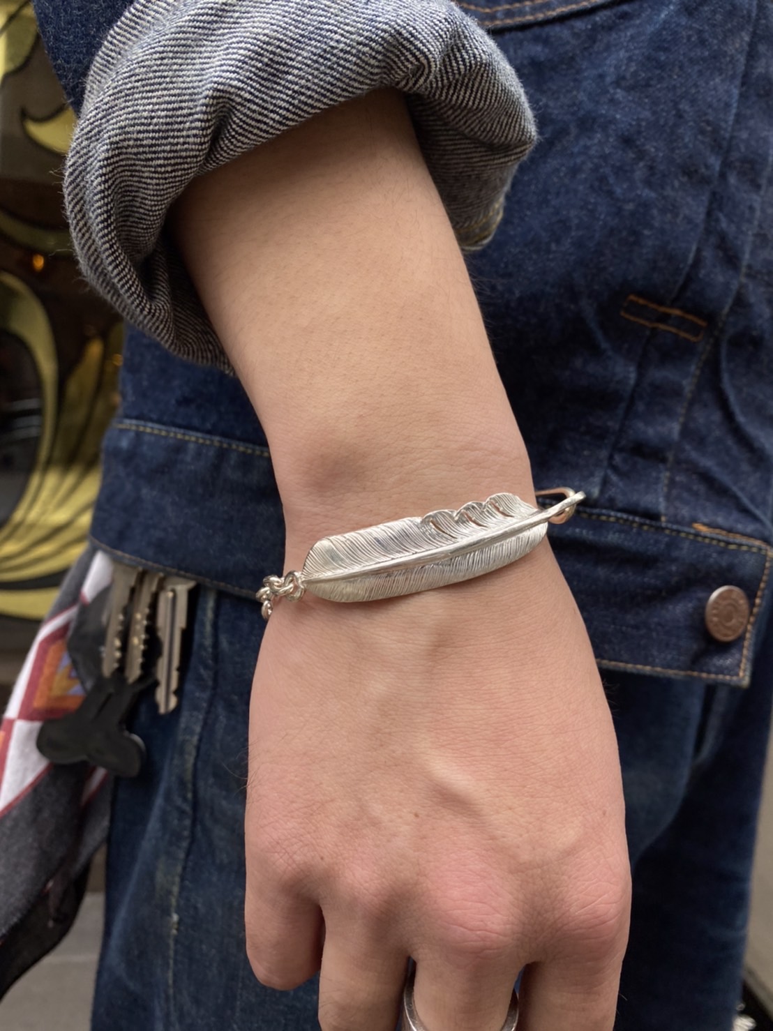 Feather (L) chain bracelet - FIRST ARROW's - Online Shop